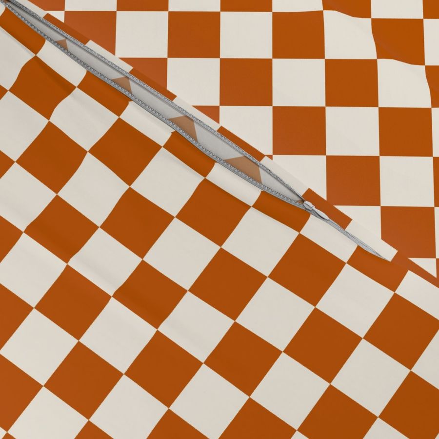 Checkerboard - Burnt Orange & Cream