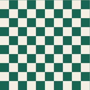 Checkerboard Emerald Green & Cream - MEDIUM