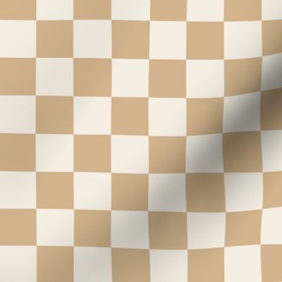 Retro Checker Checkerboard - Neutral Tan