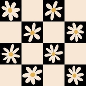 Daisy Checkerboard - Black & White