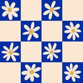 Daisy Checkerboard Cobalt Blue