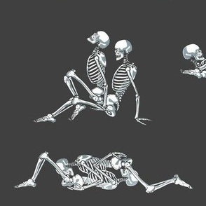 Skeleton Love on Charcoal
