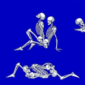 Skeleton Love on Dark Blue
