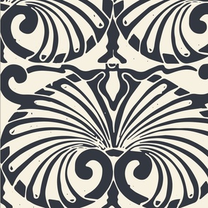 Design De Fleur, Charcoal Black on Cream