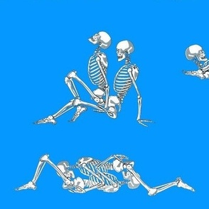 Skeleton Love on Medium Blue
