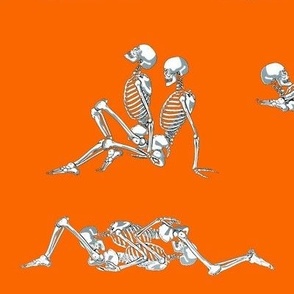 Skeleton Love on Orange