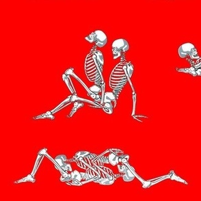Skeleton Love on Red