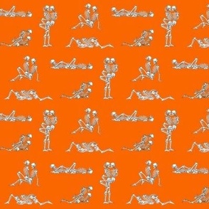 Skeleton Love on Orange - small
