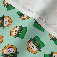 (small scale) Cute Leprechauns - mint - St Patrick's Day - LAD22
