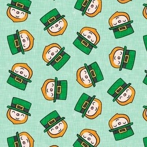 (small scale) Cute Leprechauns - mint - St Patrick's Day - LAD22