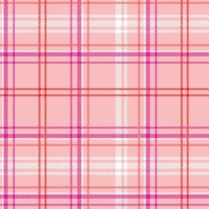Pink Red and White Tartan Plaid