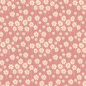 Floral seamless pattern with white daisy flowers 