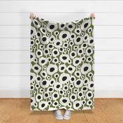 Poppy Dot - Graphic Floral Dot Green Jumbo Scale