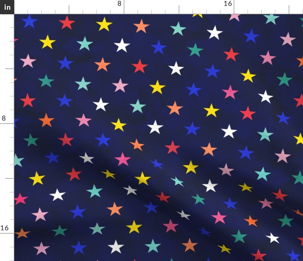 Multicolored Stars Medium- Intergalactic Adventure- Night Sky- Space Travel- Geometric- Polka Dots
