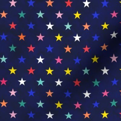 Multicolored Stars Small- Intergalactic Adventure- Night Sky- Space Travel- Geometric- Polka Dots