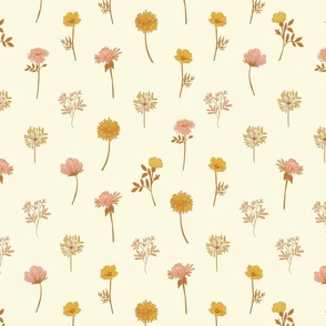 sketchbook florals, boho English Country farmhouse ©terriconraddesigns