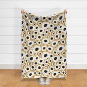 Poppy Dot - Graphic Floral Dot Golden Yellow Jumbo Scale
