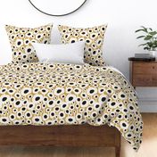 Poppy Dot - Graphic Floral Dot Golden Yellow Large Scale
