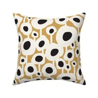 Poppy Dot - Graphic Floral Dot Golden Yellow Large Scale