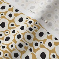 Poppy Dot - Graphic Floral Dot Golden Yellow Small Scale