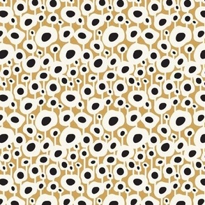 Poppy Dot - Graphic Floral Dot Golden Yellow Small Scale