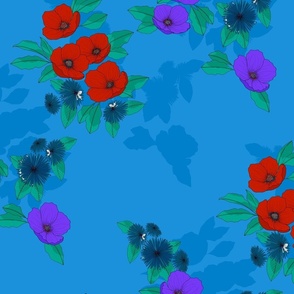 Floral Garden (Bright Blue Multi)