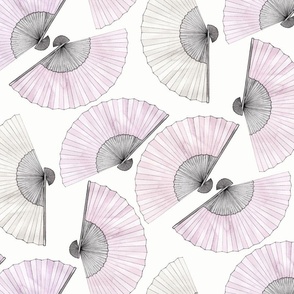 Watercolor Paper Fans (Pink Multi)