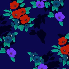 Floral Garden (Navy Multi)