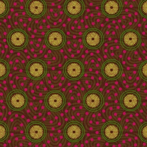 Block Print Olive/Pink