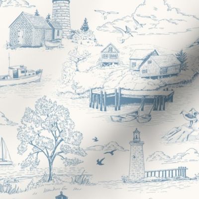 Seaside Toile // Blue // Small