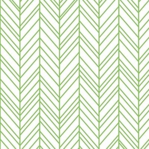 herringbone feathers apple green and white