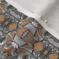 Ornate Silver on Apricot