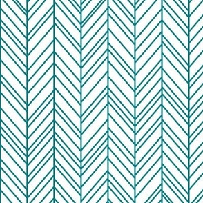 herringbone feathers dark teal and white