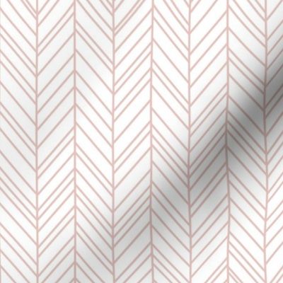 herringbone feathers dusty pink and white