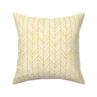 herringbone feathers golden yellow and white