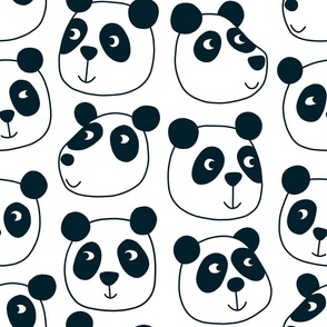 Cute Panda Bears Black and White Jumbo