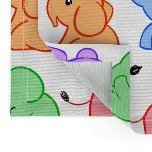 Cute Rainbow Elephant Babies - large 