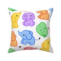 Cute Rainbow Elephant Babies - large 