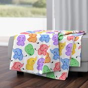 Cute Rainbow Elephant Babies - large 