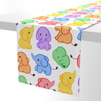 Cute Rainbow Elephant Babies - large 