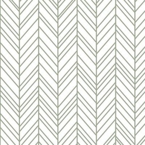 herringbone feathers sage green and white