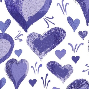 Heart pattern very peri purple on white
