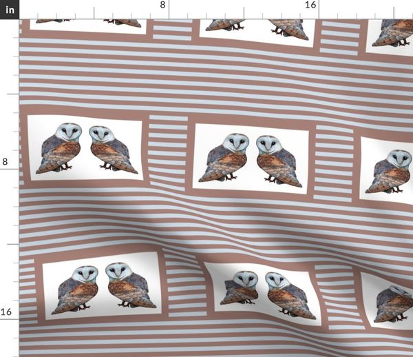 The Owl Collection Barn Owl Tile Spoonflower