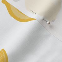 Lemon Pattern White Background, Medium Scale, 