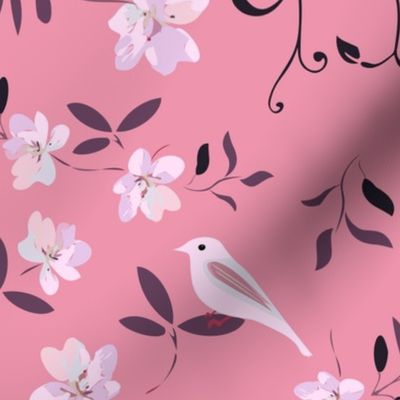 Chinoiserie Sakura Floral and Birds