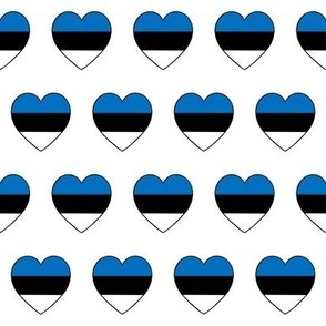 Estonia flag hearts on white