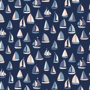 Sailboat adventure ditsy moonlight moonlight regatta by Pippa Shaw