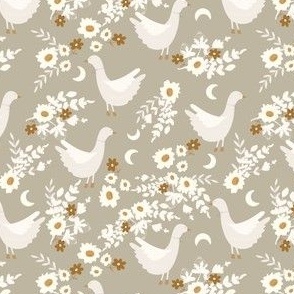 Sweet Goose Moon Floral on Sea Small