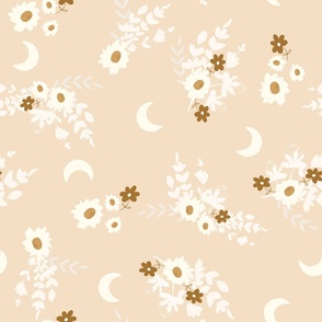 Sweet Moon Floral on Apricot Large