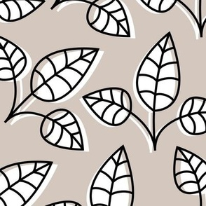 leaves LG black and white on perfectly pale beige